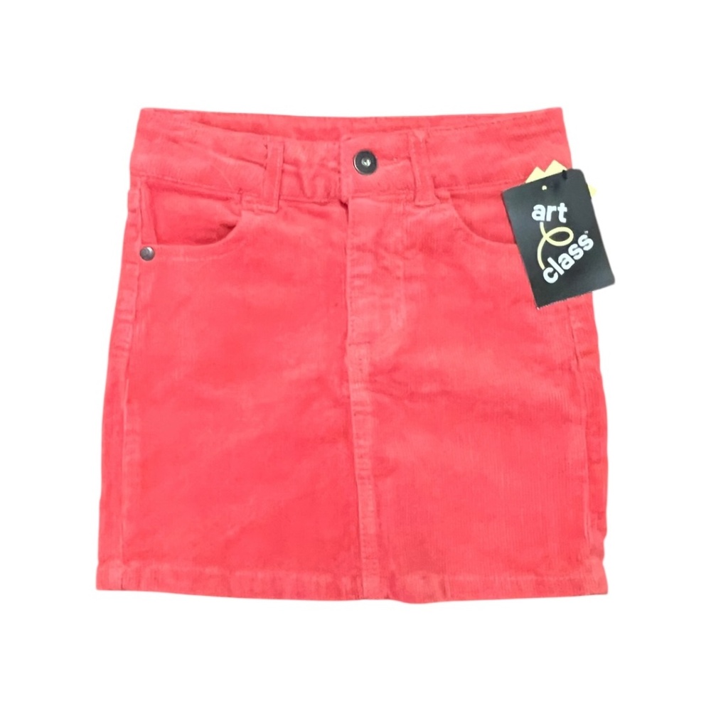 Art Class Coral Corduroy Skirt Girls Size Small (6/6X) Adjustable Waist, NWT